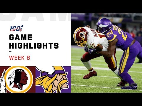 Redskins vs. Vikings Week 8 Highlights | NFL 2019